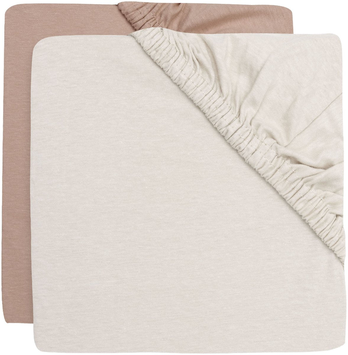 Jollein hoeslaken - 2 stuks - 70 75x140 150 cm - jersey - light terra oatmeal