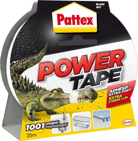 Pattex Powerband 25m weiß | Power-Duck-Tape für den universellen Einsatz | wasserdicht extrem stark | Premium-Grip-Klebeband.