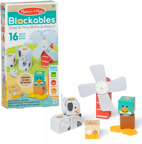 Melissa Doug Blockables Farm Friends Spielset (16-teilig) | 2 Stk
