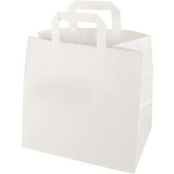 Papstar Tragetasche mit Henkel 250 x260x170mm aus weißem Kraftpapier
