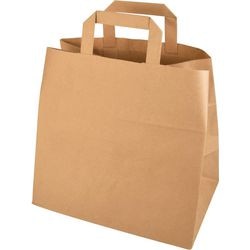Papstar Tragetasche mit Griff 270x320x170mm braunes Kraftpapier