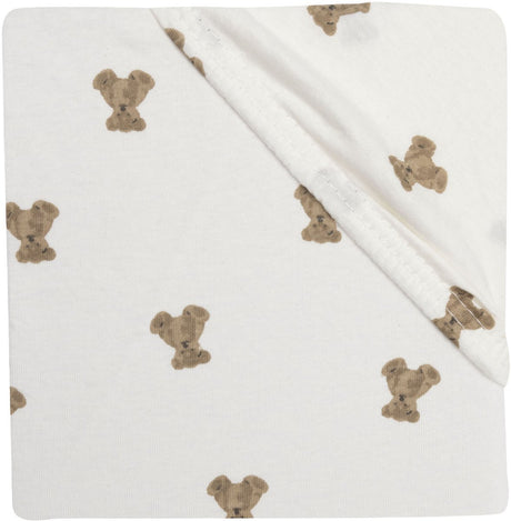 Jollein hoeslaken ledikant - 60x120cm - jersey - mini teddy bear