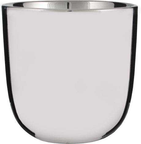 Mica decorations chaz bloempot - 15x15x15 cm - keramiek - zilver