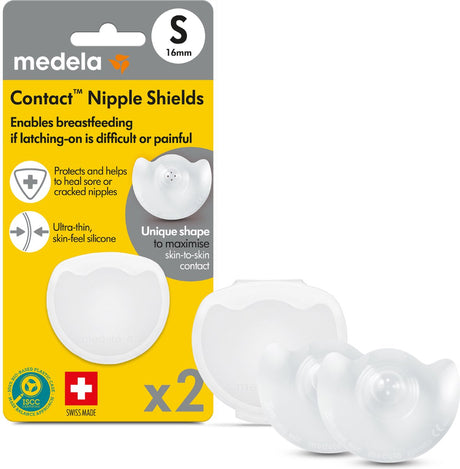 Medela Kontakt-Brusthütchen – Hilfe beim Stillen – Größe S – 16 mm – 2 Stück