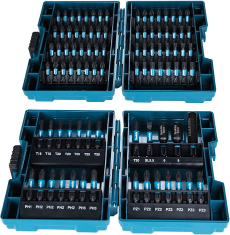 Imp Makita Zubehör 90-teiliges Schraubendreher-Bit-Set Makita Act Black in zwei praktischen Mitnahmeboxen – e-03109