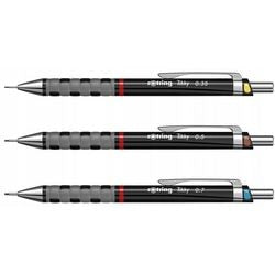 Rotring Tikky Druckbleistift – schwarzer Zylinder – 3-teiliges Set – 0,35 mm – 0,5 mm – 0,7 mm
