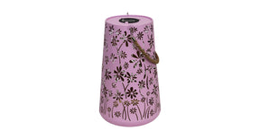 Lantern solar metal 22x22x35cm pink gold