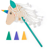 BS Toys Steckenpferd Einhorn aus Holz - 4-tlg.