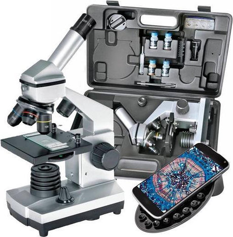 Bresser Mikroskop - Biolux ca - 40x-1024x mit Koffer - inkl. Zubehör und Smartphone-Adapter