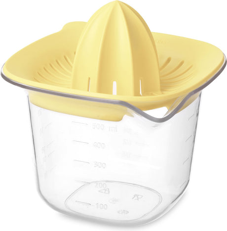 Brabantia leckere+ Zitruspresse – mit Messbecher – 0,5 l – Vanillegelb