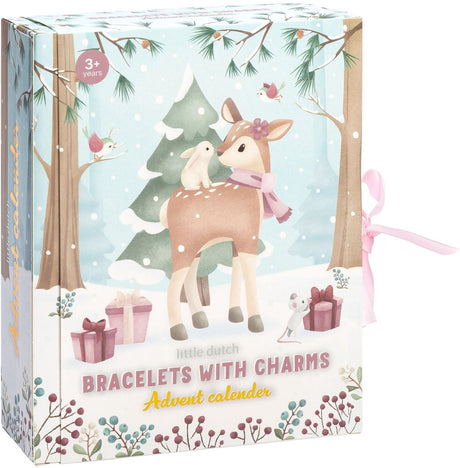 Little dutch adventskalender met armbandjes, bedels en stickers - 24 vakjes - knutselen - speelgoed kinderen - voor meisjes