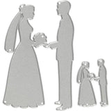 Creativ Company Schneideschablone, Hochzeitspaar, Maße 52x81+23x35 mm, 1 Stück