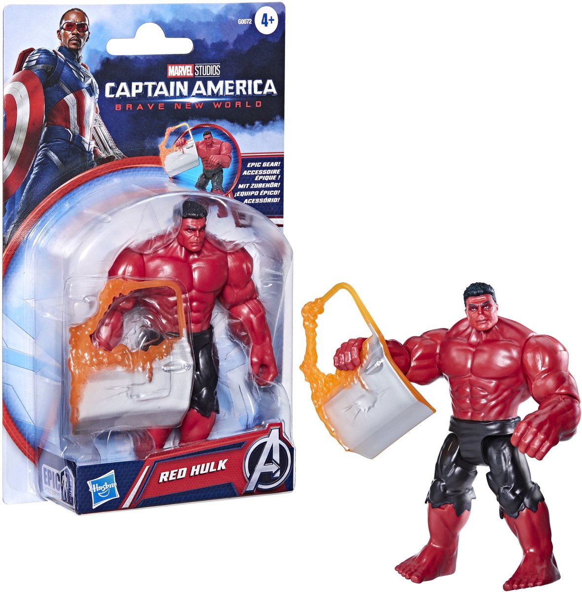 Marvel Avengers 10 cm Captain America Deluxe Red Hulk Film | 2 Stk