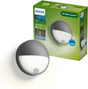Philips led philips capricorn wandlamp - buitenverlichting met bewegingssensor - weerbestendig: ip44 - warmwit licht: 2700k - antraciet