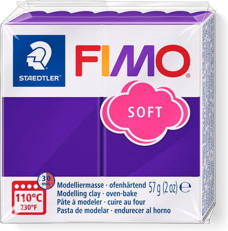 Fimo weiche ofenhärtende Modelliermasse Standardblock 57 g – Pflaume