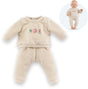 Corolle Babypuppen-Trainingsanzug – beiges Outfit für Puppe 42 cm.