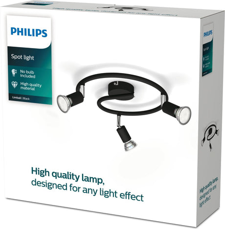 Philips limbali opbouwspot - 3-lichts - zwart
