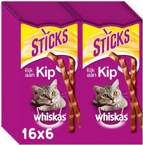 Whiskas Katzensnacks – Hähnchenstäbchen – 14x6 Stück