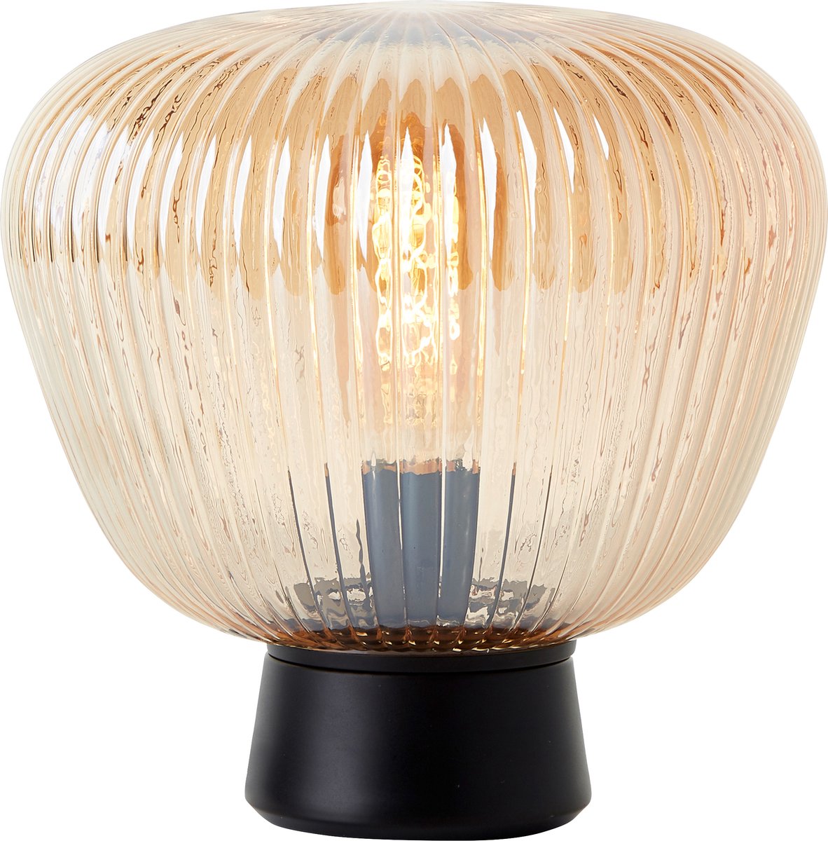 Brilliant kaizen - tafellamp - glas - 1xe27 max 40w - amber zwart