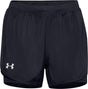 Under armour ua fly by 2 - in - 1 shorts dames sportbroek - zwart s