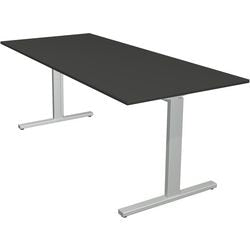 Kerkmann Schreibtisch Form 2 Anthrazit, Silber