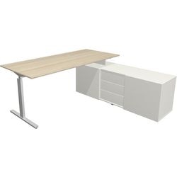 Eckschreibtisch Kerkmann Form 2 beige, silber
