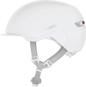 Abus Fahrradhelm Hud-y Pure White S - 51-55 cm - Weiß - Geeignet für den Einsatz an Elektrofahrrädern - Cityfahrrädern - 280 g