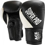 Super pro combat gear ace (kick)bokshandschoenen zwart wit 10oz