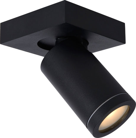 Lucide taylor - plafondspot (plafondlamp) badkamer - led dim to warm - gu10 - 1x5w 2200k 3000k - ip44 - zwart
