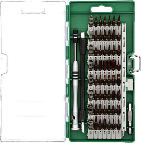 Deltaco vk-55 gereedschap set smartphone reparatie, 58 stuks, precisie crv, groen