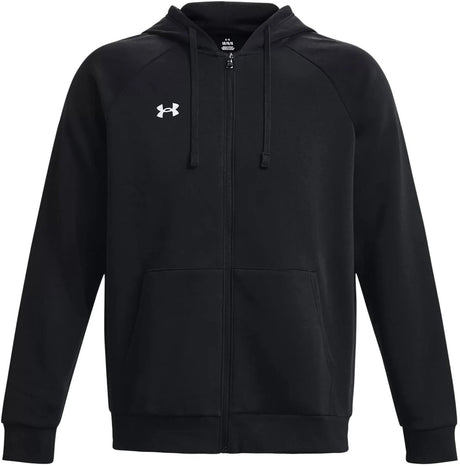 Under Armour UA Rival Fleece FZ Hoodie-BLK Herren-Sportpullover – Schwarz – Weiß