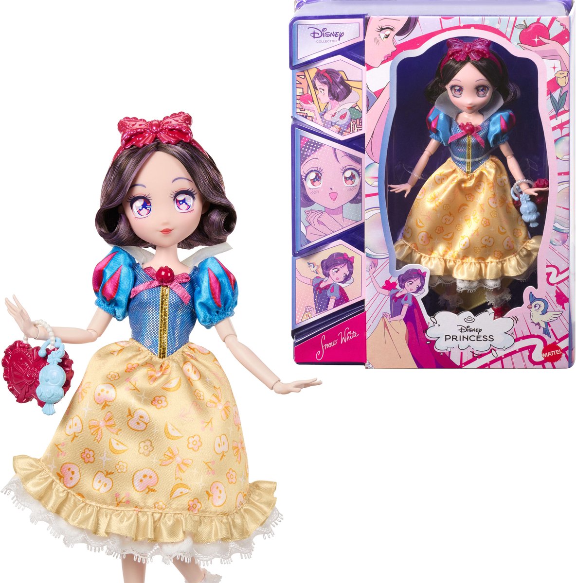 Mattel disney collector prinses sneeuwwitje - mangapop en accessoires - beweegbaar en verzamelobject