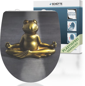 Schütte WC-Sitz 82581 Relax Frog - Hochglanz - Duroplast - Absenkautomatik - klickbar - Edelstahlscharniere - Belastbar bis 175 kg - Dekor - 1-seitiger Druck