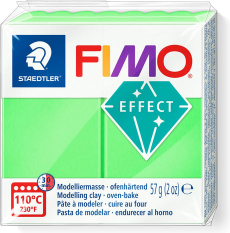 Ofenhärtende Modelliermasse mit Fimo-Effekt, Standardblock 57 g – neongrün
