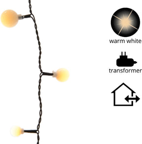 Edm bolvormige lichtslinger - guinguette stijl - warm licht - 120 led lampjes - 14 m - 71013