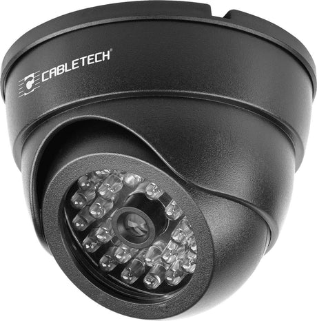 Cabletech LED-Dome-Dummy-Kamera – mit LED-Anzeige und Aufkleber – batteriebetrieben – dk-3 – schwarz