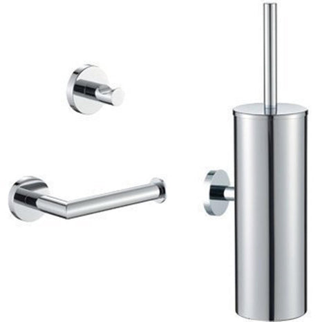 Plieger vigo toiletset accessoires – wc borstel – wc rolhouder – handdoekhaakje - 10 jaar garantie – chroom