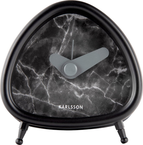 Karlsson alarm clock triangle marble look - black
