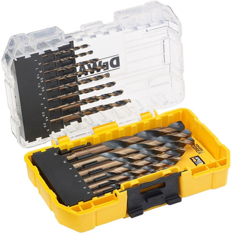Dewalt accessoires dewalt dt70729-qz black gold metaalborenset - 23-delig - hss-g - split point 135° - in toughcase - voor metaal, hout en kunststof
