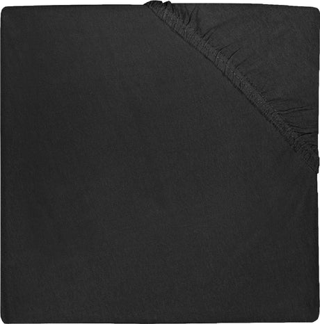 Jollein - baby hoeslaken boxmatras jersey (black) - katoen - hoeslaken box - 75x95cm