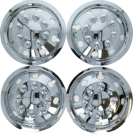 Carpoint Radzierblenden-Set Chrom – sphärisch 14 – für konvex gewölbte Felgen – 4 Radzierblenden – stabiler Montagering – aus schlagfestem ABS-Kunststoff