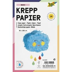 Krepppapierfolie 50 x 200 cm 32 g m² Farbsortiment 10 Rollen