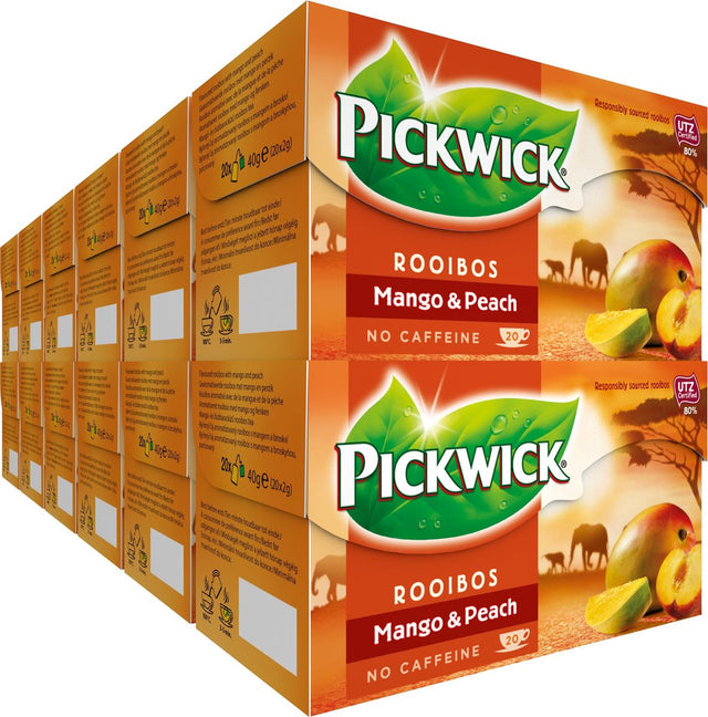 Pickwick Mango-Pfirsich-Rooibos-Tee – 12 x 20 Teebeutel