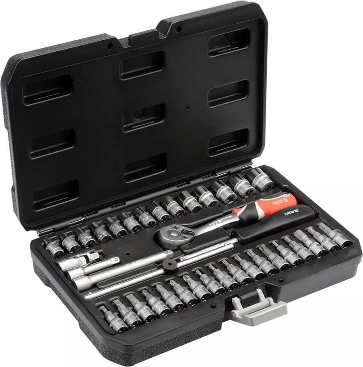 Yato Werkzeugset 38-teilig, schwarzes Metall, YT-14471