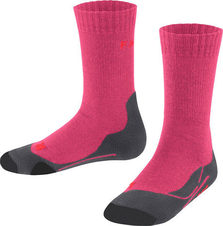 Falke TK2 Anti-Blister Wandersocken aus dickem Woll-Funktionsmaterial Kinder rot - Größe 27-30