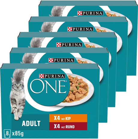 Purina one purina® one® adult - Nassfutter für Katzen - Huhn Rind - 40 x 85 g