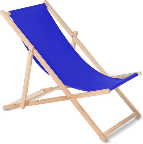 Greenblue - tuinstoel - strandstoel houten ligstoel beukenhout drie verstelbare rugleuningposities