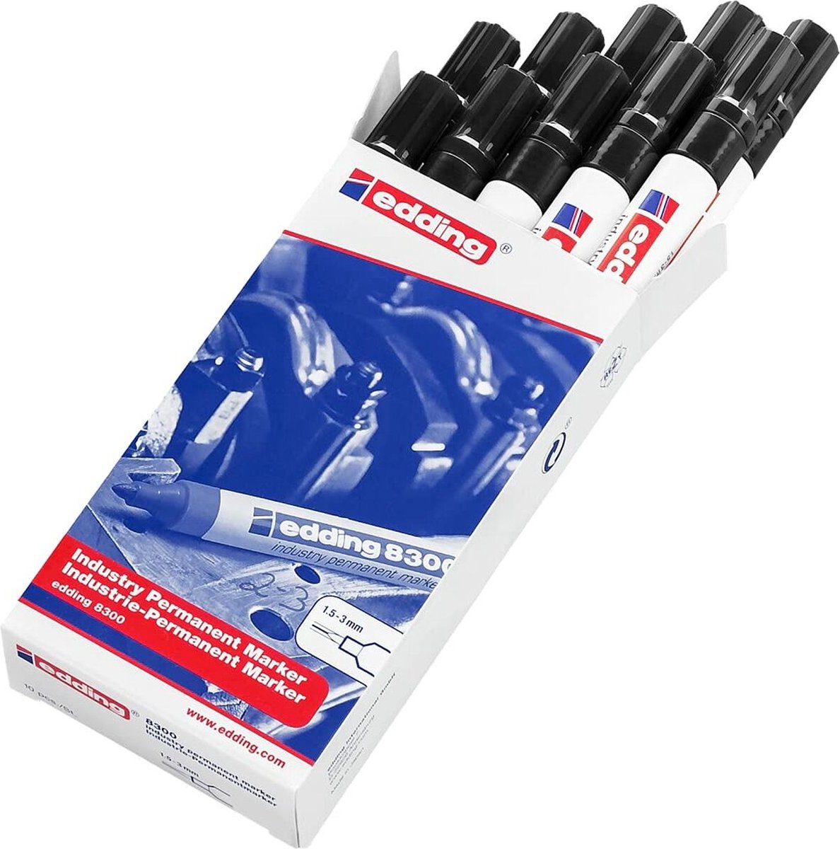 4096 permanente markeerstift edding 8300 zwart (10 stuks)