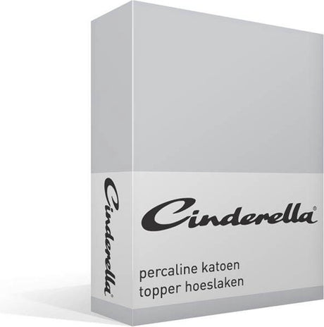 Cinderella weekend - topper hoeslaken (tot 15 cm) - katoen - 200x210 cm - lichtgrijs