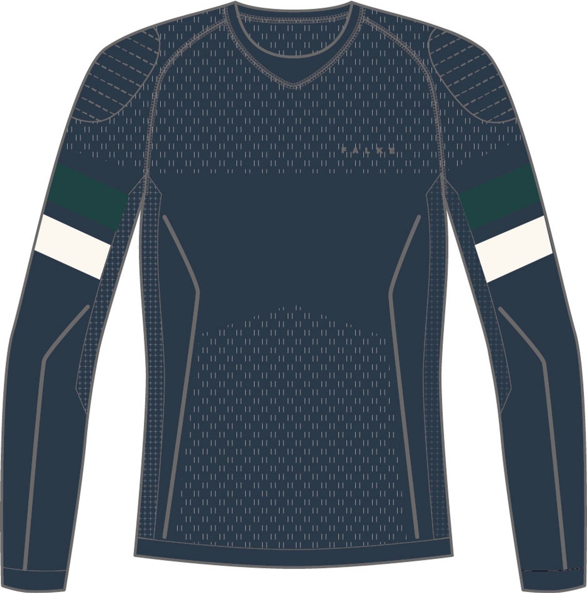 Falke maximal warmes Rundhals-Funktionsshirt aus schnell trocknendem Funktionsmaterial mit langen Ärmeln Herren Blau - Größe XXL